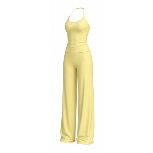 Butter Yellow Halter Top & Pant Set-PREORDER