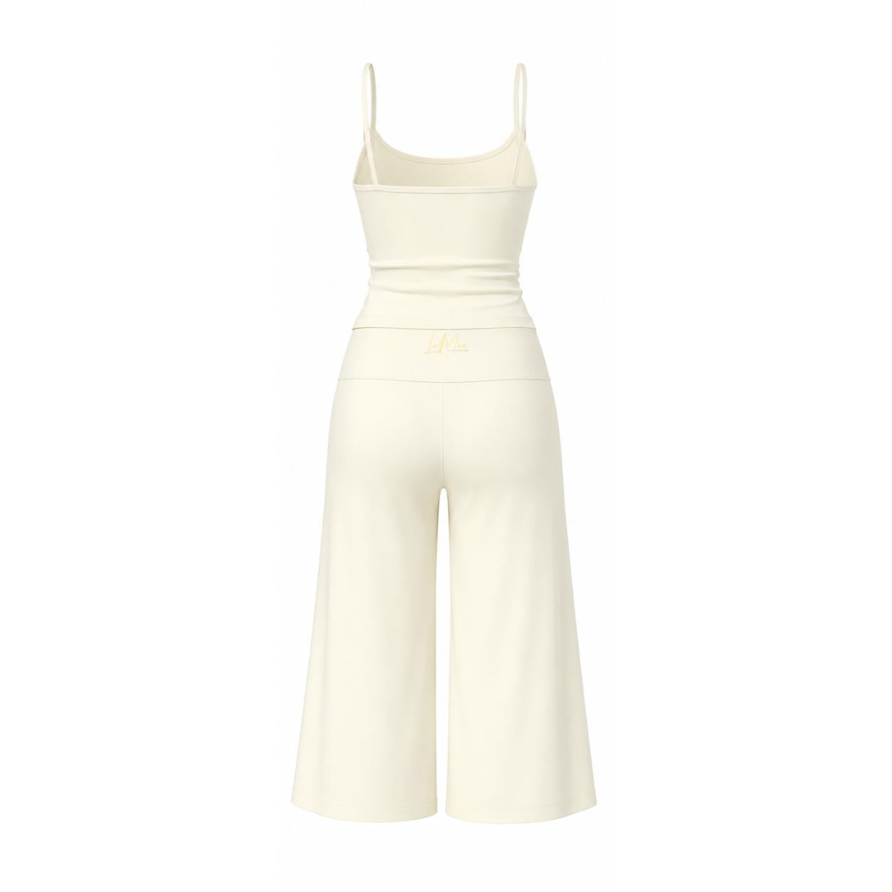 White Wool Tank Top & High Waist Capri Pants Set-PREORDER